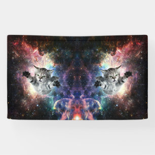 Funny cat in space  banner