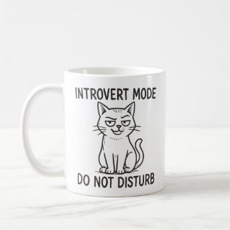 Funny Cat Introvert Mode Do Not Disturb Mug