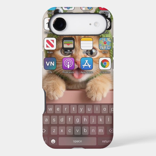 Funny Cat iPhone Home Screen Keyboard  (Back)
