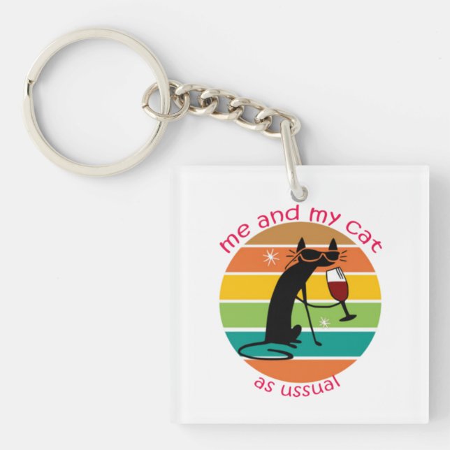 Funny Cat Keychain (Front)