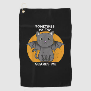 Funny Cat Kitten Halloween Design For Crazy Cat Lo Golf Towel