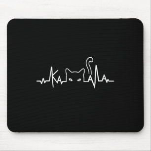 Funny Cat Ladies For Kamala Harris 2024 Heartbeat  Mouse Pad