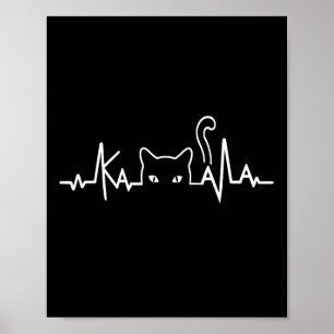 Funny Cat Ladies For Kamala Harris 2024 Heartbeat Poster