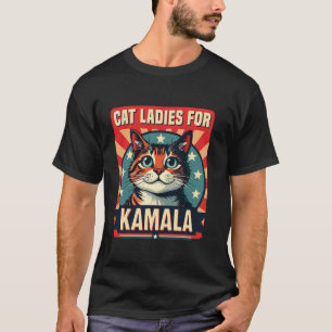 Funny Cat Ladies for Kamala Vote For 2024 Presiden T-Shirt