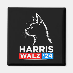 Funny Cat Lady Kamala Harris Waltz 2024 Election Magnet