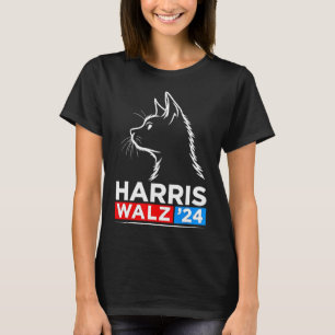 Funny Cat Lady Kamala Harris Waltz 2024 Election  T-Shirt