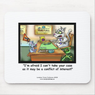 Funny Cat & Lawyer Funny Mouse Pad