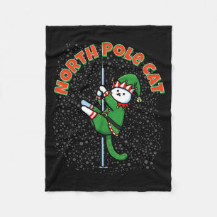 Funny Cat Le Dance Elf Costume Christmas Holiday C Fleece Blanket