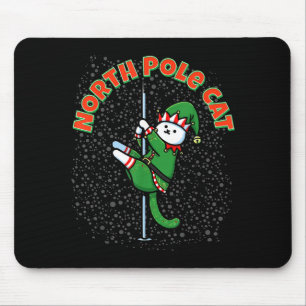 Funny Cat Le Dance Elf Costume Christmas Holiday C Mouse Pad