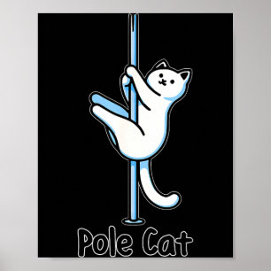Funny Cat Le Dancing Or Is It A Lecat Wordplay Jok Poster