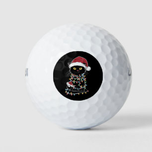 Funny Cat Lover Christmas Lights Golf Balls