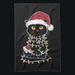 Funny Cat Lover Christmas Lights Kitchen Towel<br><div class="desc">Funny Cat Lover Christmas Lights</div>