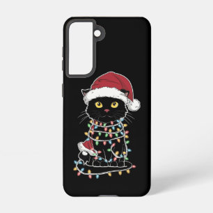 Funny Cat Lover Christmas Lights Samsung Galaxy Case