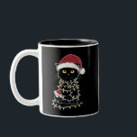 Funny Cat Lover Christmas Lights Two-Tone Coffee Mug<br><div class="desc">Funny Cat Lover Christmas Lights</div>