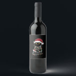 Funny Cat Lover Christmas Lights Wine Label<br><div class="desc">Funny Cat Lover Christmas Lights</div>