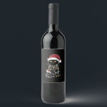 Funny Cat Lover Christmas Lights Wine Label<br><div class="desc">Funny Cat Lover Christmas Lights</div>