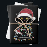 Funny Cat Lover Christmas Lights Wrapping Paper Sheet<br><div class="desc">Funny Cat Lover Christmas Lights</div>
