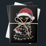 Funny Cat Lover Christmas Lights Wrapping Paper Sheet<br><div class="desc">Funny Cat Lover Christmas Lights</div>