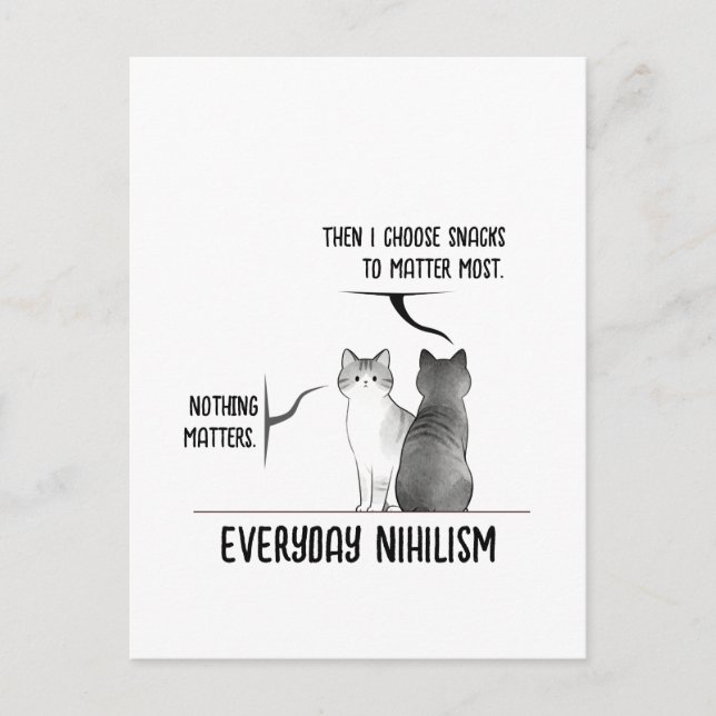Funny Cat Lover Dark Humor Postcard (Front)
