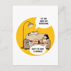 Funny Cat Lover Introvert Humour Quote  Postcard