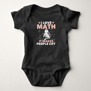 Funny Cat Lover Mathematics Humour Maths Nerd Baby Bodysuit