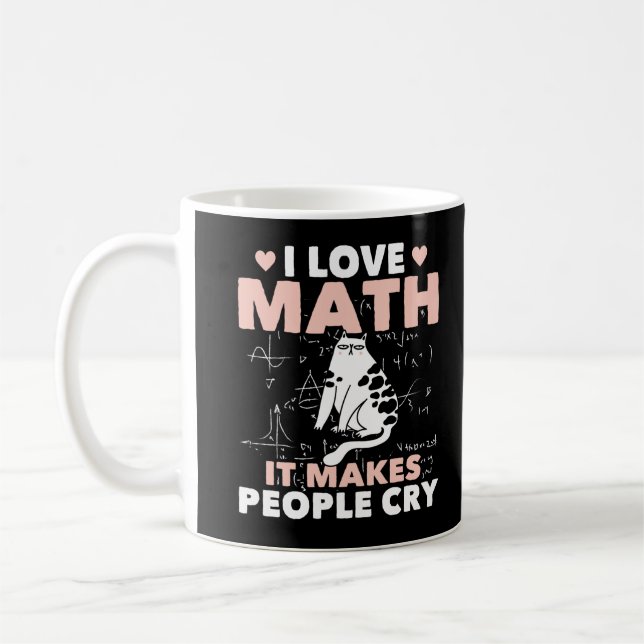 Funny Cat Lover Mathematics Humour Maths Nerd Coffee Mug (Left)