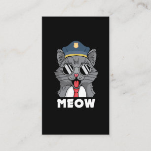 Funny Cat Lover Meow Police Officer Sheriff Cat Business Card