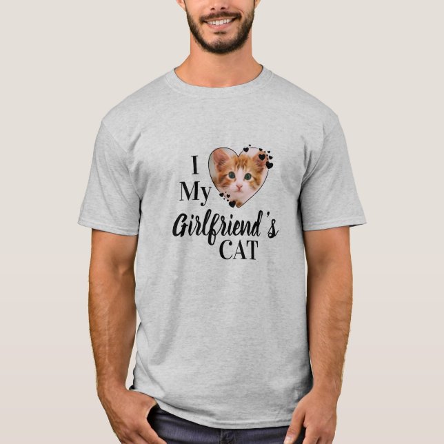 Funny Cat Lover Personalized Pet Photo  T-Shirt (Front)