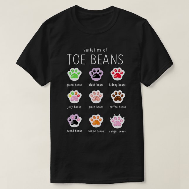 Funny Cat Lover Toe Beans  T-Shirt (Design Front)