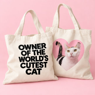 Funny Cat Lover Tote Cat Mom Cat Dad Add Pet Photo Bag
