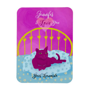 Funny Cat Loves You Personalized Valentine  Magnet
