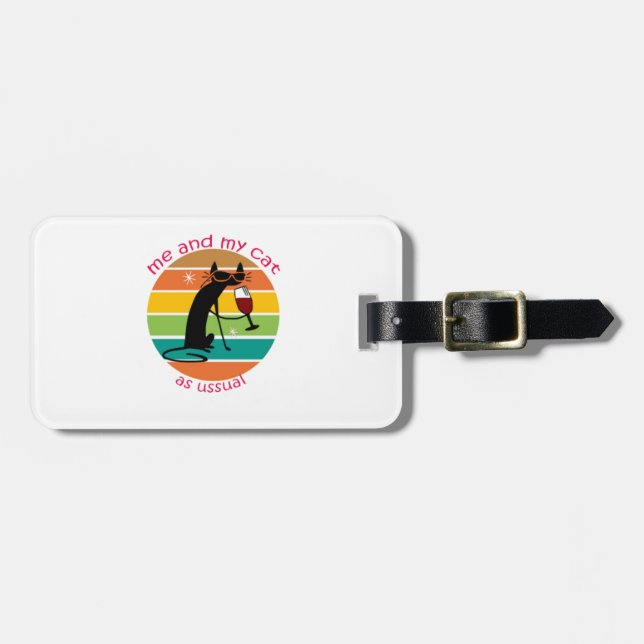 Funny Cat Luggage Tag (Front Horizontal)