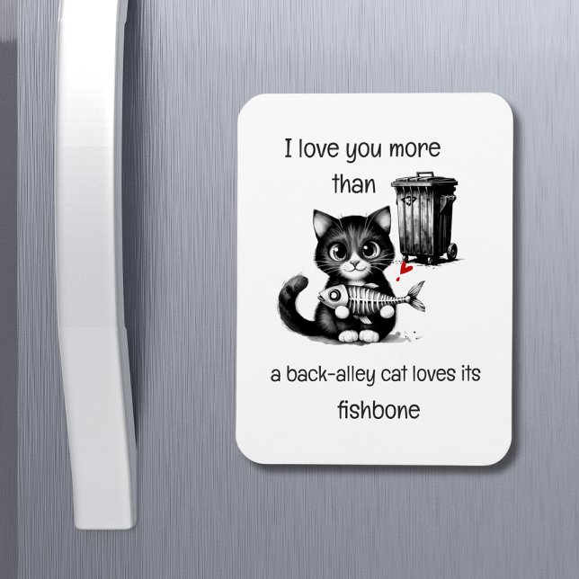 Funny Cat Magnet – Fishbone Love Quote (Creator Uploaded)