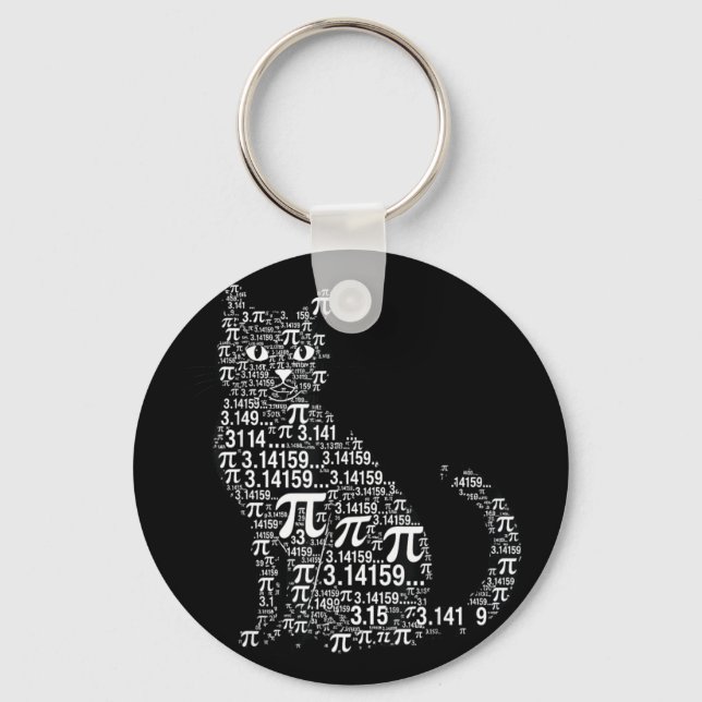 Funny cat math lover geek design  keychain (Front)
