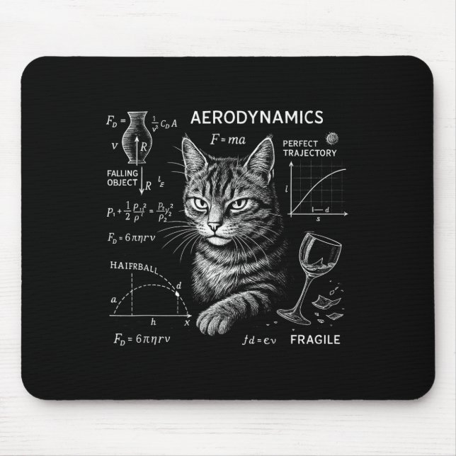 Funny Cat Math Physics Equations Science Humor  Mouse Pad (Front)