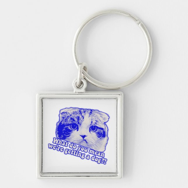 Funny cat meme for cat lovers and cat owners keychain (Front)