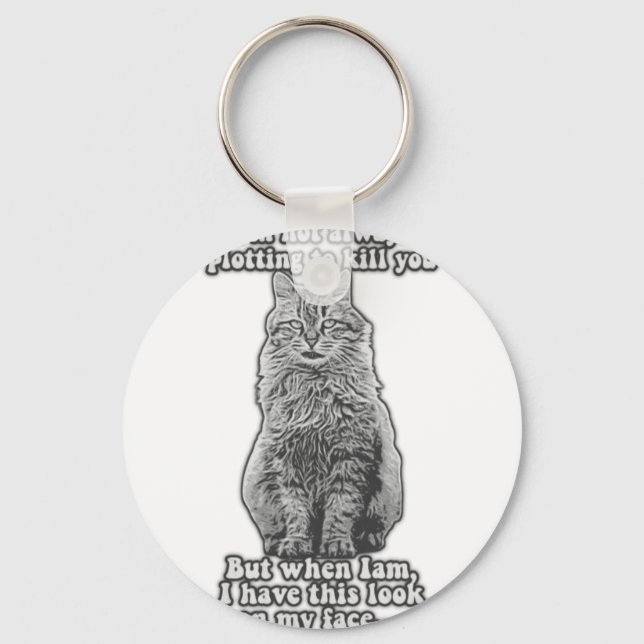 Funny cat meme for cat owners and cat lovers keychain (Front)