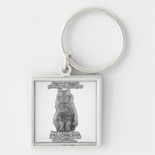 Funny cat meme for cat owners and cat lovers keychain