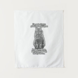 Funny cat meme for cat owners and cat lovers tapestry