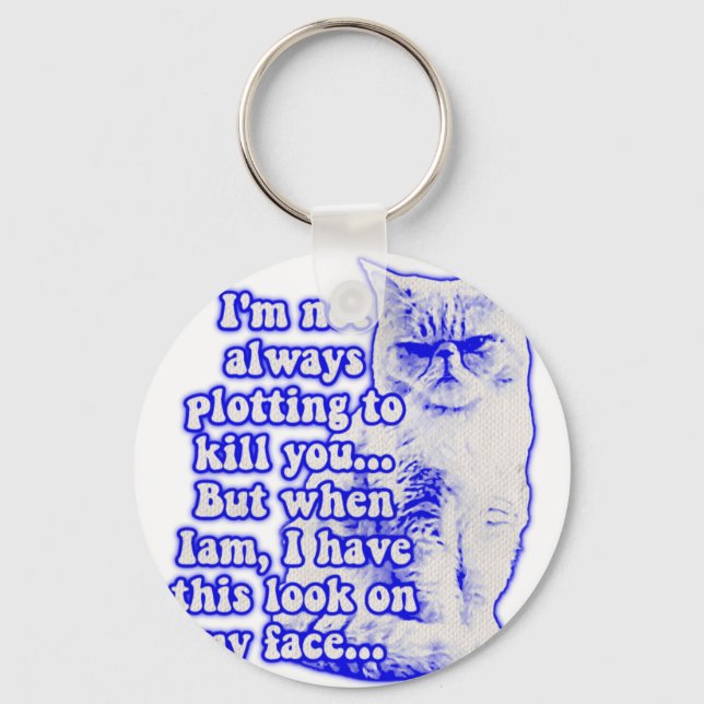 Funny cat meme for cat owners and kitty lovers keychain (Front)