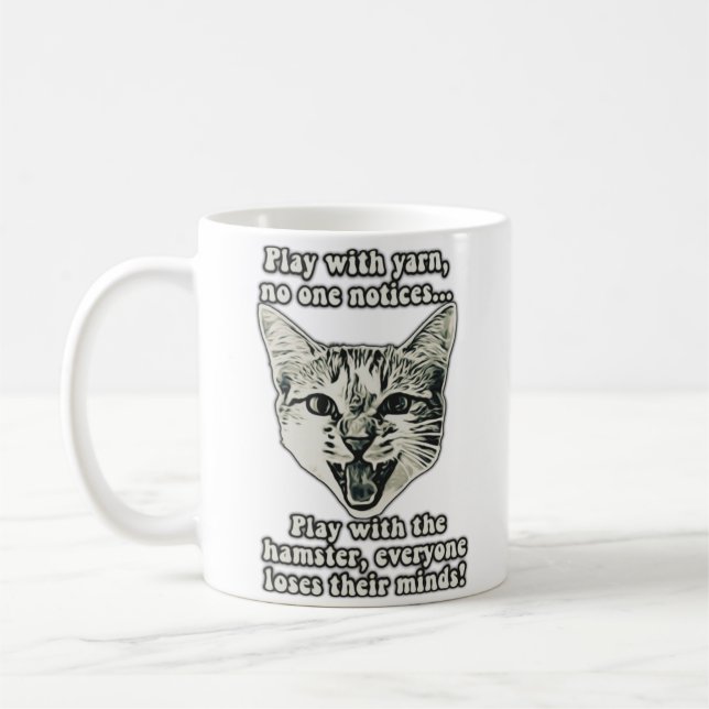 Funny cat meme for cat persons and cat lovers coffee mug (Left)