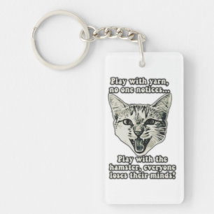 Funny cat meme for cat persons and cat lovers keychain