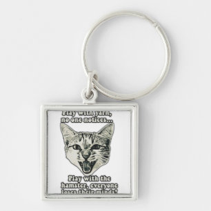 Funny cat meme for cat persons and cat lovers keychain