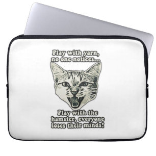 Funny cat meme for cat persons and cat lovers laptop sleeve