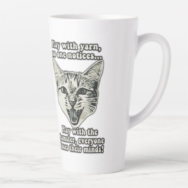 Funny cat meme for cat persons and cat lovers latte mug (Right)
