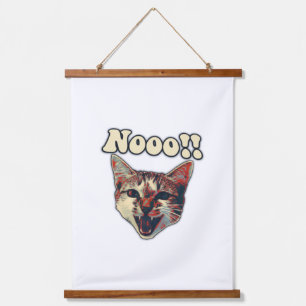 Funny cat meme for cat persons and cat owners hanging tapestry