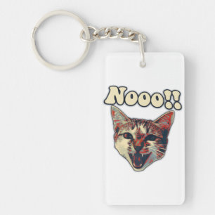 Funny cat meme for cat persons and cat owners keychain