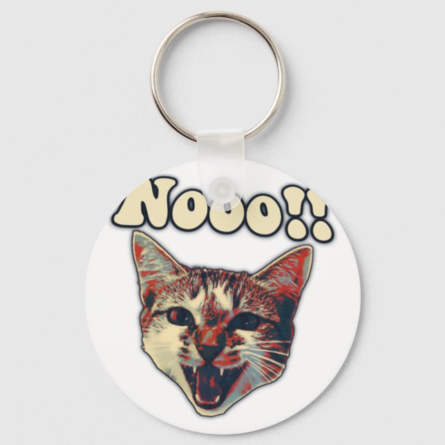 Funny cat meme for cat persons and cat owners keychain (Front)