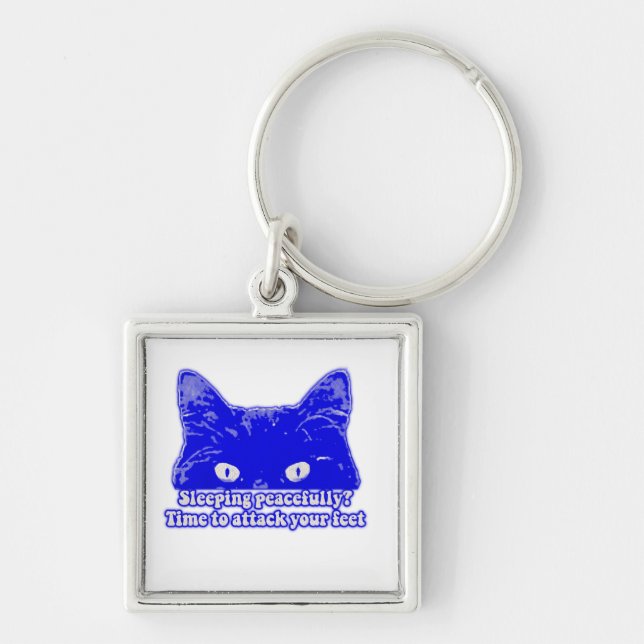 Funny cat meme for kitten owners and lovers keychain (Front)
