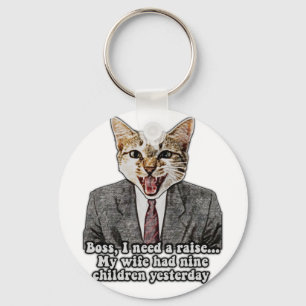 Funny cat meme for kitten persons and cat owners keychain